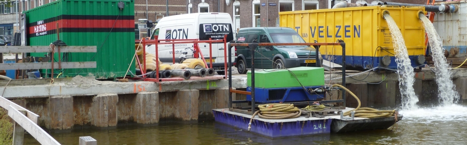 Slibontwatering en waterbehandeling in natte bouwkuipen