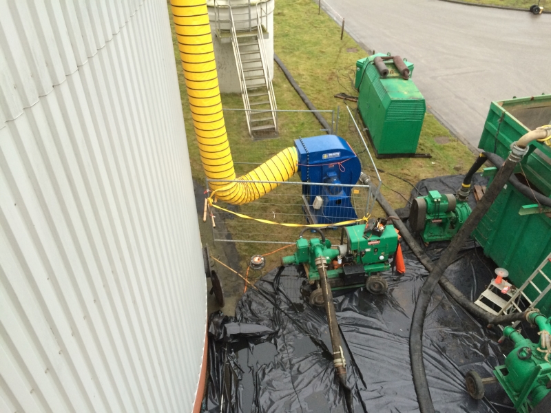 Verwijderen sediment uit (slibgisting)tanks